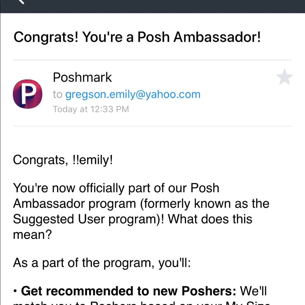 I’m a POSH AMBASSADOR!!!